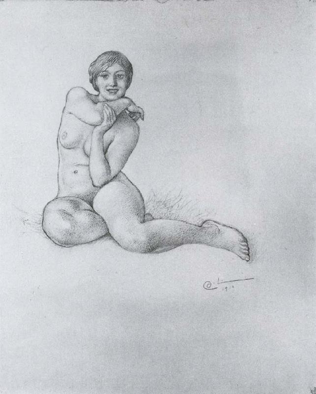 Carl Larsson Crouching Girl oil painting image